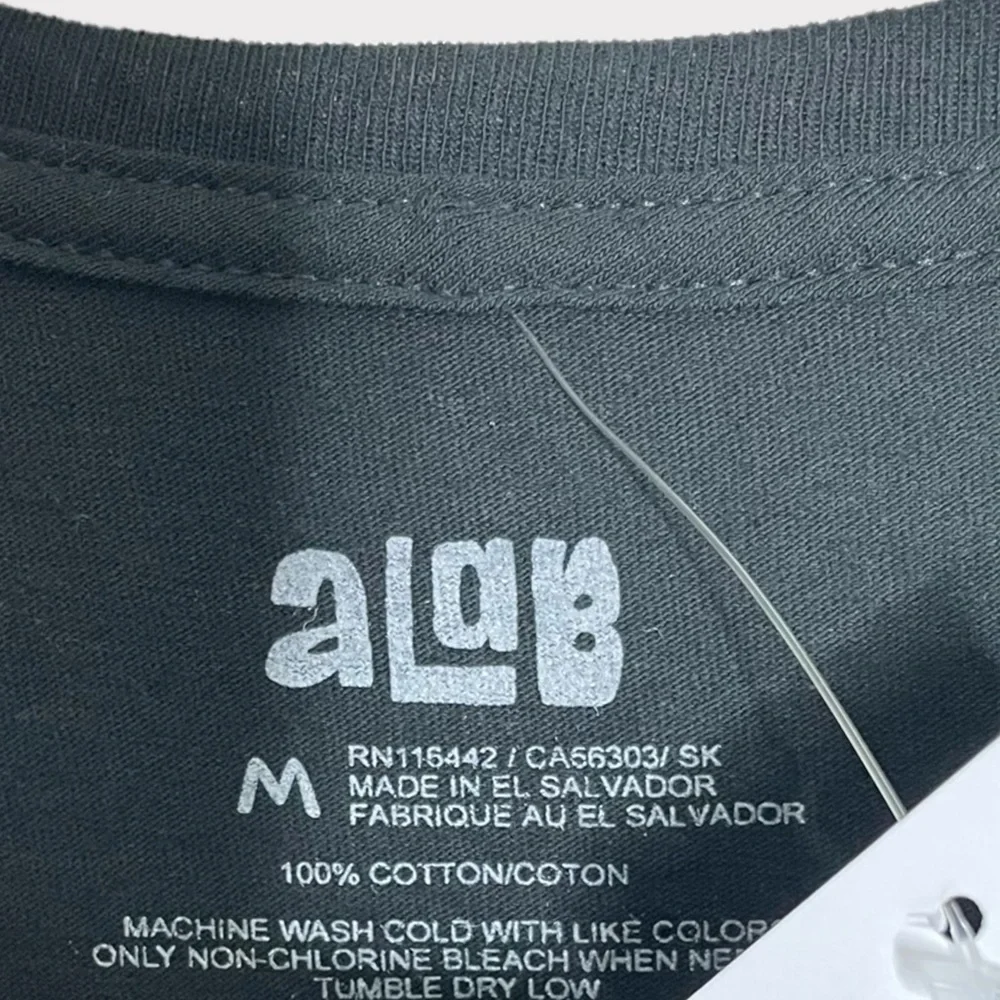 A-lab Trip On This Mushroom Tee T-Shirt Black NWT